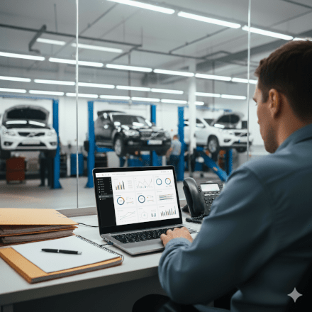 Homem em escritório simples, usando o sistema