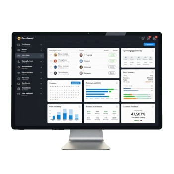 Dashboard do sistema de gestão MotorPrime